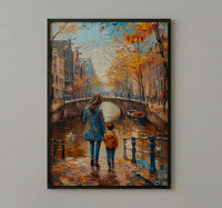 Amsterdam Canal Print, Mothers Day Gift From Son, Netherlands Wall Art, Mom And Son Poster, Museum Quality Decor