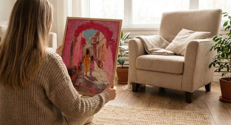 Jaipur India Art Print, Mothers Day Gift From Daughter, Pink City Wall Art, Mother Daughter Poster, Shipped Wall Art