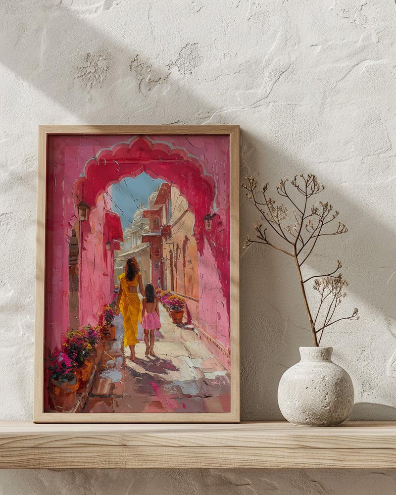 Jaipur India Art Print, Mothers Day Gift From Daughter, Pink City Wall Art, Mother Daughter Poster, Shipped Wall Art