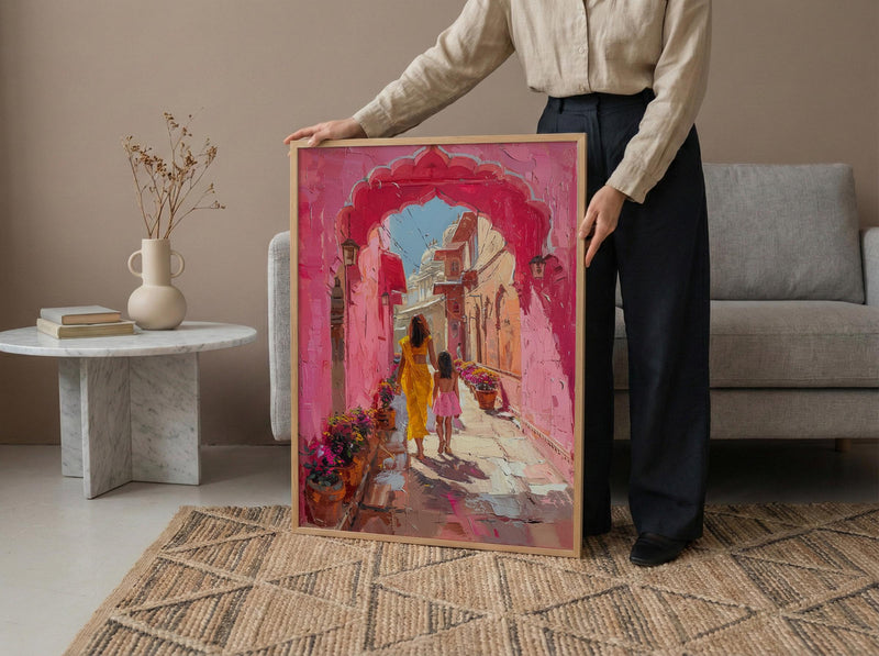 Jaipur India Art Print, Mothers Day Gift From Daughter, Pink City Wall Art, Mother Daughter Poster, Shipped Wall Art