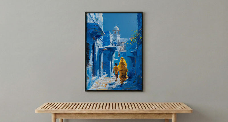 Jodhpur India Print, Blue City Wall Art, Mothers Day Gift From Son, Mom And Son Poster, Museum Quality Decor