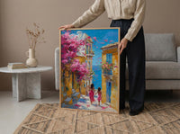Pondicherry Art Print, India French Quarter Decor, Mothers Day Gift From Daughter, Mother Daughter Poster, Shipped Wall Art
