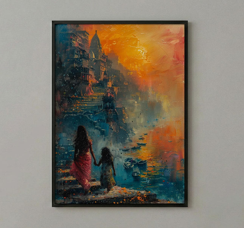 Varanasi India Art Print, Spiritual Wall Art, Mothers Day Gift From Daughter, Museum Quality Decor, Shipped Wall Art