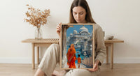 Udaipur India Print, White City Wall Art, Mothers Day Gift From Son, Mom And Son Poster, Museum Quality Decor
