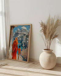 Udaipur India Print, White City Wall Art, Mothers Day Gift From Son, Mom And Son Poster, Museum Quality Decor