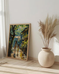 Kerala India Art Print, Tropical Wall Art, Mothers Day Gift From Daughter, Mother Daughter Poster, Shipped Wall Art