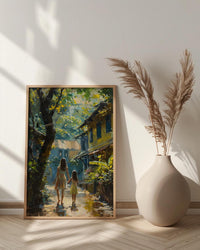 Kerala India Art Print, Tropical Wall Art, Mothers Day Gift From Daughter, Mother Daughter Poster, Shipped Wall Art