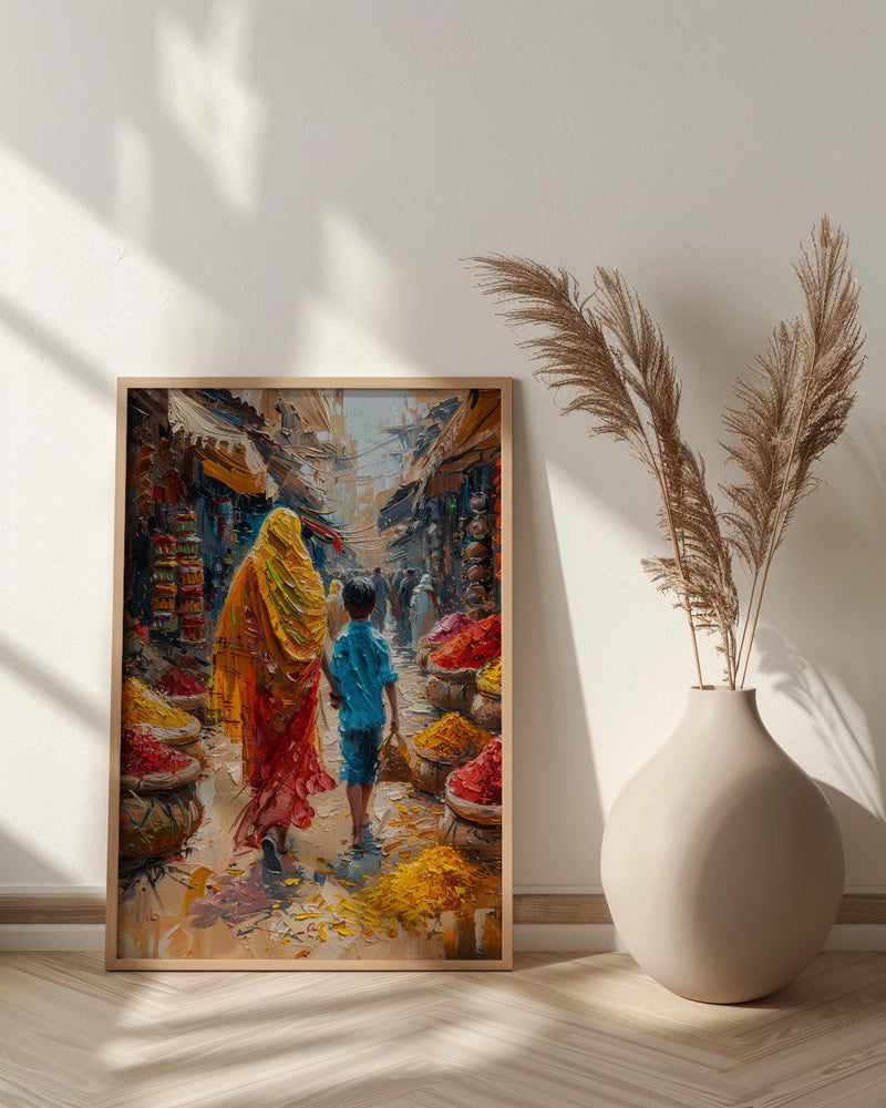 Old Delhi Print, Spice Market Wall Art, Mothers Day Gift From Son, Museum Quality Decor, Mom And Son Poster