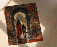 Agra India Art Print, Red Sandstone Wall Art, Mothers Day Gift From Daughter, Mother Daughter Poster, Shipped Wall Art
