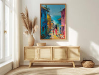 Goa India Art Print, Colorful Street Poster, Mothers Day Gift From Son, Mom And Son Wall Art, Museum Quality Decor