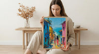 Goa India Art Print, Colorful Street Poster, Mothers Day Gift From Son, Mom And Son Wall Art, Museum Quality Decor