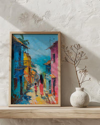 Goa India Art Print, Colorful Street Poster, Mothers Day Gift From Son, Mom And Son Wall Art, Museum Quality Decor