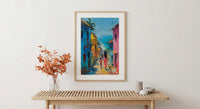 Goa India Art Print, Colorful Street Poster, Mothers Day Gift From Son, Mom And Son Wall Art, Museum Quality Decor