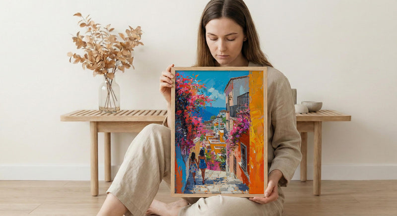 Guanajuato Mexico Art Print, Mothers Day Gift From Daughter, Colorful Street Wall Art, Mother Daughter Poster, Shipped Wall Art