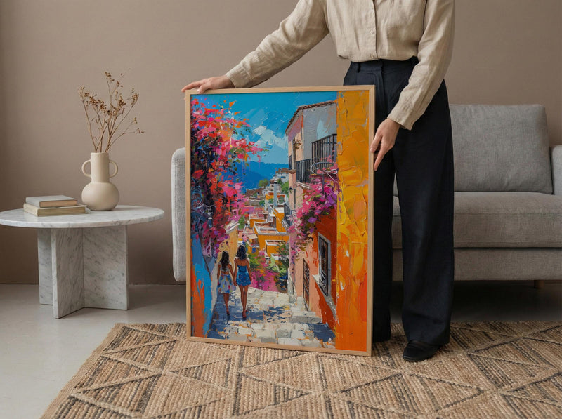 Guanajuato Mexico Art Print, Mothers Day Gift From Daughter, Colorful Street Wall Art, Mother Daughter Poster, Shipped Wall Art