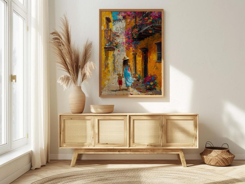 Cartagena Colombia Print, Mothers Day Gift From Son, Colonial Street Wall Art, Mom And Son Poster, Museum Quality Decor