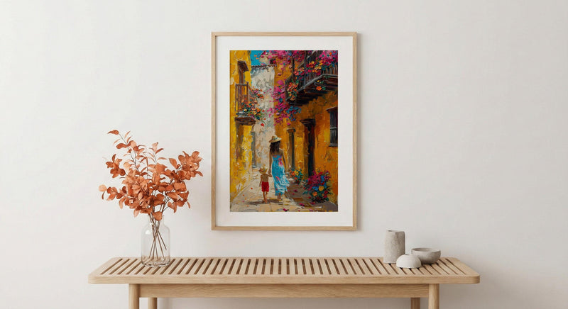 Cartagena Colombia Print, Mothers Day Gift From Son, Colonial Street Wall Art, Mom And Son Poster, Museum Quality Decor