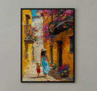 Cartagena Colombia Print, Mothers Day Gift From Son, Colonial Street Wall Art, Mom And Son Poster, Museum Quality Decor