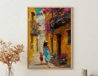 Cartagena Colombia Print, Mothers Day Gift From Son, Colonial Street Wall Art, Mom And Son Poster, Museum Quality Decor