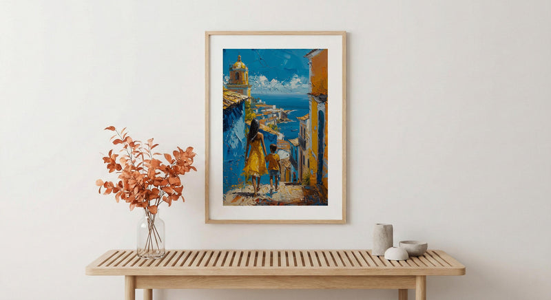 Salvador Brazil Print, Pelourinho Wall Art, Mothers Day Gift From Son, Mom And Son Poster, Museum Quality Decor