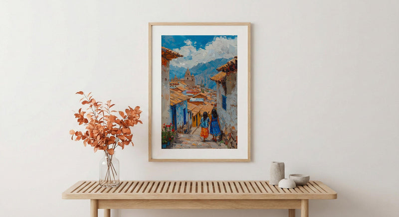 Cusco Peru Art Print, Andean Street Wall Art, Mothers Day Gift From Daughter, Mother Daughter Poster, Shipped Wall Art