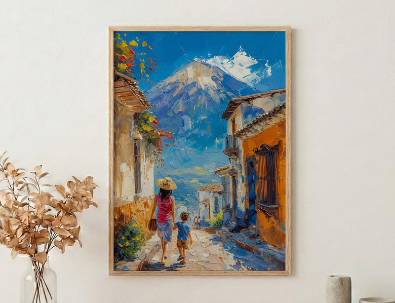 Antigua Guatemala Print, Mothers Day Gift From Son, Colonial House Wall Art, Mom And Son Poster, Museum Quality Decor