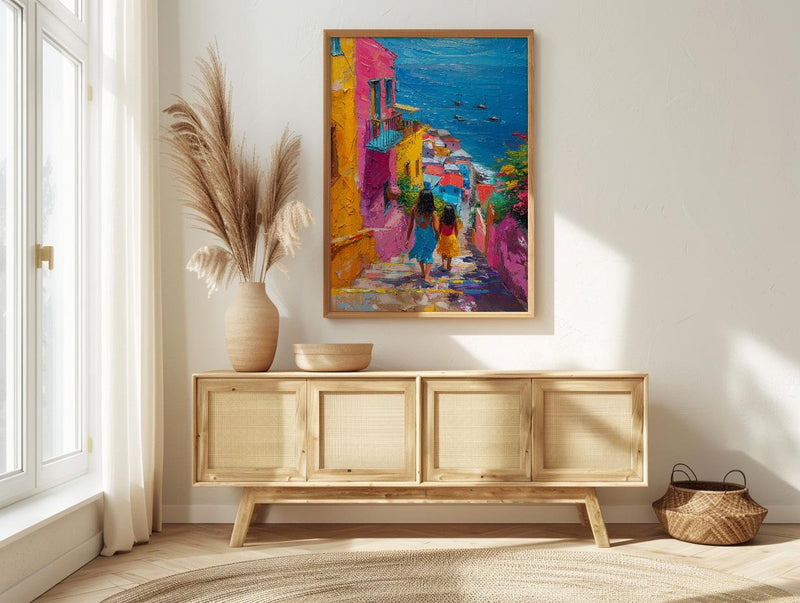 Valparaiso Chile Print, Colorful Stairs Wall Art, Mothers Day Gift From Daughter, Mother Daughter Poster, Shipped Wall Art