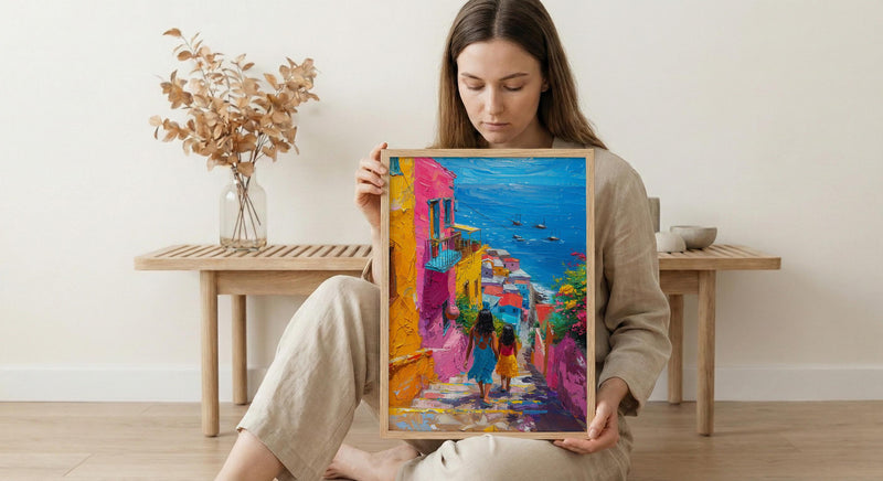 Valparaiso Chile Print, Colorful Stairs Wall Art, Mothers Day Gift From Daughter, Mother Daughter Poster, Shipped Wall Art