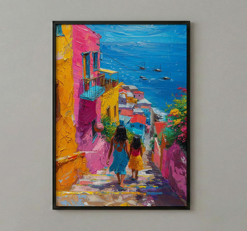 Valparaiso Chile Print, Colorful Stairs Wall Art, Mothers Day Gift From Daughter, Mother Daughter Poster, Shipped Wall Art