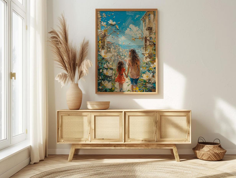 Beirut Lebanon Art Print, Gemmayzeh Street Decor, Mothers Day Gift From Daughter, Mother Daughter Poster, Shipped Wall Art