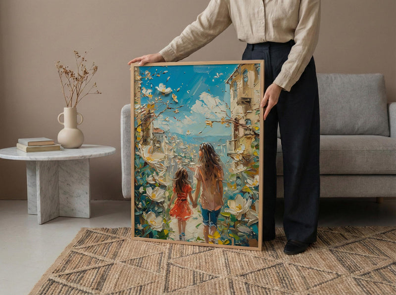 Beirut Lebanon Art Print, Gemmayzeh Street Decor, Mothers Day Gift From Daughter, Mother Daughter Poster, Shipped Wall Art