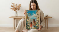 Beirut Lebanon Art Print, Gemmayzeh Street Decor, Mothers Day Gift From Daughter, Mother Daughter Poster, Shipped Wall Art