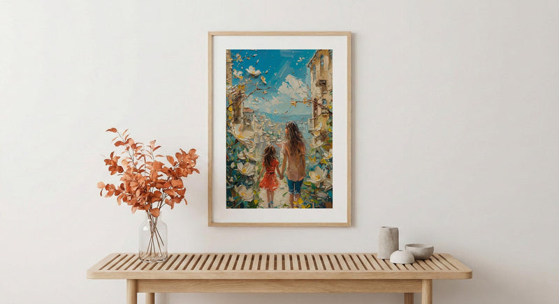 Beirut Lebanon Art Print, Gemmayzeh Street Decor, Mothers Day Gift From Daughter, Mother Daughter Poster, Shipped Wall Art