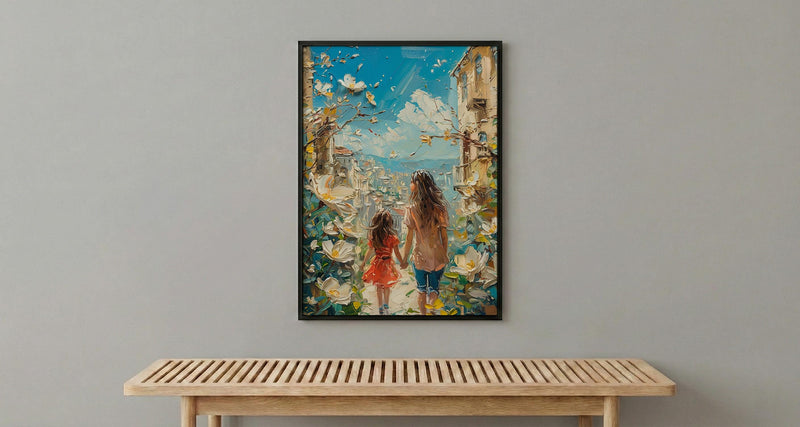 Beirut Lebanon Art Print, Gemmayzeh Street Decor, Mothers Day Gift From Daughter, Mother Daughter Poster, Shipped Wall Art