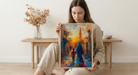Dubai Al Fahidi Print, UAE Historic Wall Art, Mothers Day Gift From Son, Mom And Son Poster, Museum Quality Decor