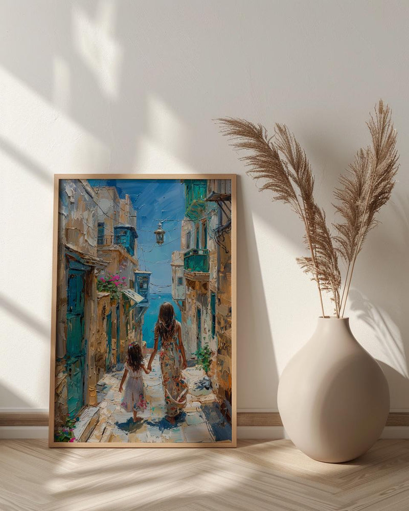 Jeddah Al Balad Print, Saudi Arabia Wall Art, Mothers Day Gift From Daughter, Mother Daughter Poster, Shipped Wall Art