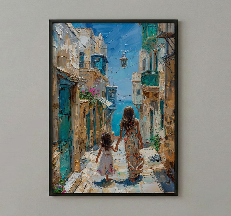 Jeddah Al Balad Print, Saudi Arabia Wall Art, Mothers Day Gift From Daughter, Mother Daughter Poster, Shipped Wall Art