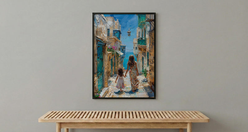 Jeddah Al Balad Print, Saudi Arabia Wall Art, Mothers Day Gift From Daughter, Mother Daughter Poster, Shipped Wall Art