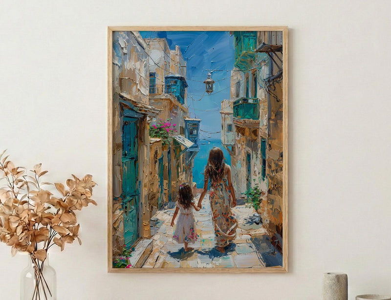 Jeddah Al Balad Print, Saudi Arabia Wall Art, Mothers Day Gift From Daughter, Mother Daughter Poster, Shipped Wall Art