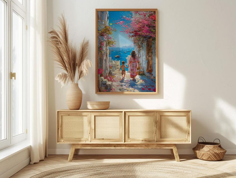 Muscat Oman Art Print, Muttrah Corniche Decor, Mothers Day Gift From Son, Mom And Son Poster, Museum Quality Decor