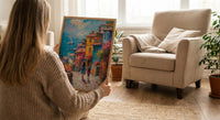 Istanbul Balat Print, Colorful House Wall Art, Mothers Day Gift From Daughter, Mother Daughter Poster, Shipped Wall Art