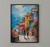 Istanbul Balat Print, Colorful House Wall Art, Mothers Day Gift From Daughter, Mother Daughter Poster, Shipped Wall Art