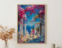 Alacati Turkey Print, Aegean Coastal Wall Art, Mothers Day Gift From Daughter, Mother Daughter Poster, Museum Quality Decor