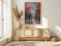 New York West Village Print, Mothers Day Gift From Daughter, NYC Brownstone Wall Art, Mother Daughter Poster, Shipped Wall Art