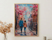 New York West Village Print, Mothers Day Gift From Daughter, NYC Brownstone Wall Art, Mother Daughter Poster, Shipped Wall Art
