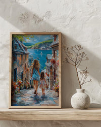 Quebec City Art Print, Petit Champlain Wall Decor, Mothers Day Gift From Daughter, Mother Daughter Poster, Shipped Wall Art