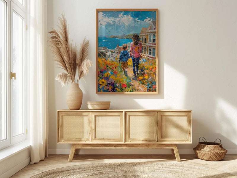 San Francisco Painted Ladies Print, Mothers Day Gift From Son, Mom And Son Poster, Museum Quality Decor, Shipped Wall Art