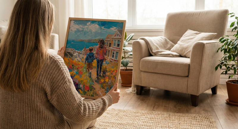 San Francisco Painted Ladies Print, Mothers Day Gift From Son, Mom And Son Poster, Museum Quality Decor, Shipped Wall Art