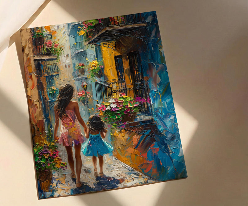 New Orleans French Quarter Print, Mothers Day Gift From Daughter, Mother Daughter Poster, Museum Quality Decor, Shipped Wall Art