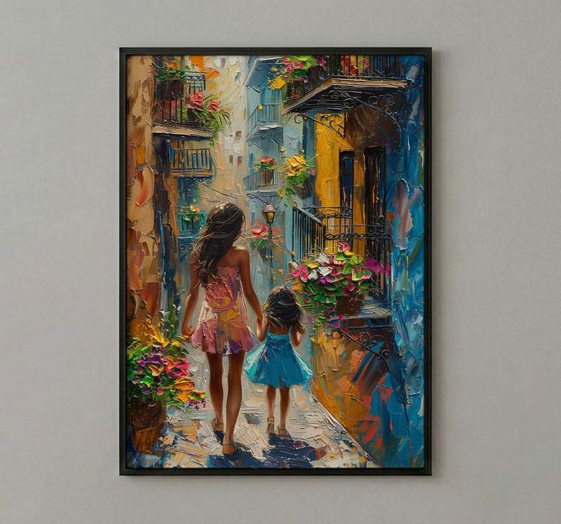 New Orleans French Quarter Print, Mothers Day Gift From Daughter, Mother Daughter Poster, Museum Quality Decor, Shipped Wall Art